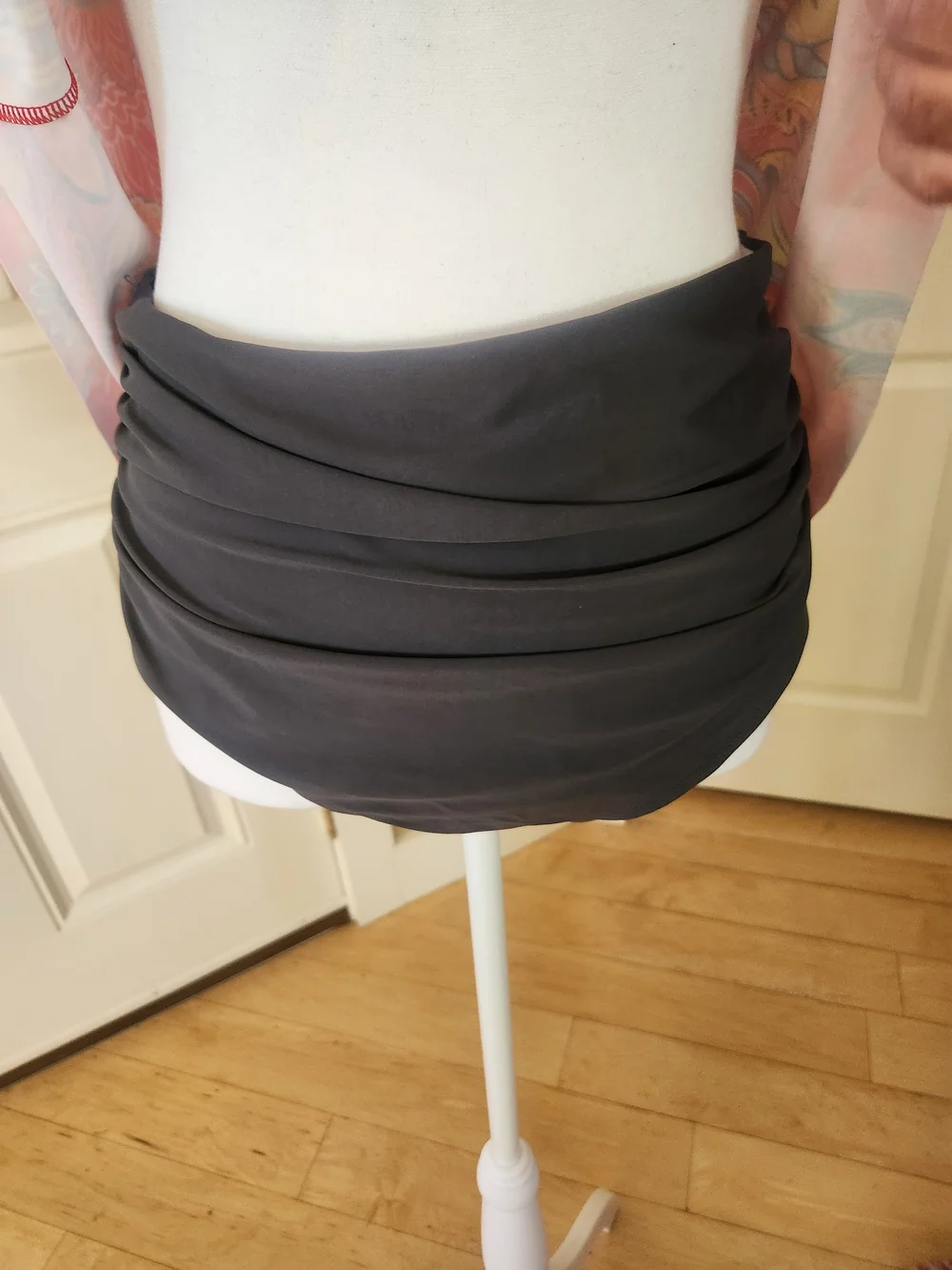 Women's Ruched Charcoal Gray SWIM Bottom